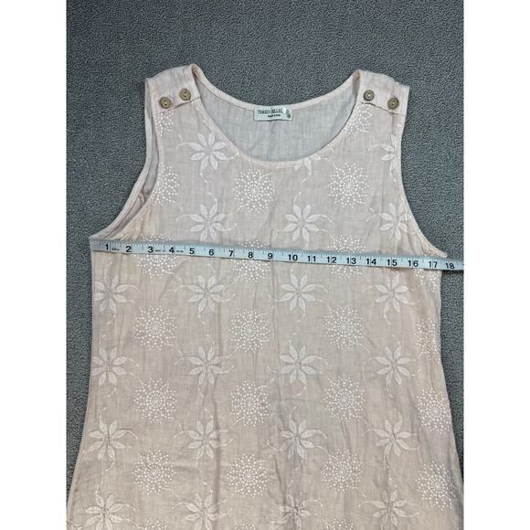 Terzo MillennioLinen Dress Mini Floral Embroidered Cottagecore Size Medium - Picture 7 of 9